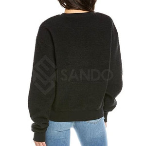 เสื้อสเวตเตอร์ขนแกะเชอร์ปาสำหรับผู้หญิงเสื้อกันลมผ้าฝ้ายระบายอากาศและสไตล์ลำลองออกแบบโลโก้ได้ตามต้องการสำหรับฤดูหนาว - Product Image 2