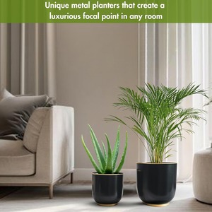 Maceta Negra Elegante para Decoración Moderna del Hogar, Ideal para Plantas de Interior, Esquinas de Sala de Estar, Decoración de Pasillos - Product Image 6