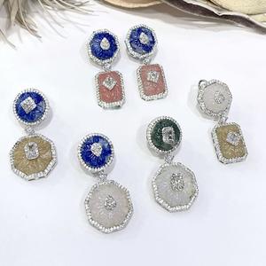 Pendientes de lujo con chispa de circón, pendientes elegantes para mujer para ropa de fiesta, accesorios de moda con piedra de circón para regalos - Product Image 1