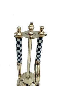 Loupe à main en laiton massif de style antique noir et blanc - Product Image 4