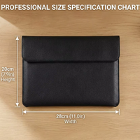 Pochette pour documents en cuir PU grain litchi ignifuge, fermeture magnétique, étui fin pour ordinateur portable, pochette de rangement étanche pour tablette