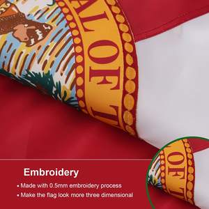 Florida Boat <b>Flag</b> 12x18 Inch Made in USA, Embroidery State of Floride FL <b>Flags</b> with 2 Brass Grommets, Heavy Duty Nylon Outdoor - Product Image 3