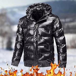 Veste bouffante pour hommes de qualité supérieure couleur noire grande taille fermeture éclair coton remplissage mode porter veste bouffante pour adulte - Product Image 6