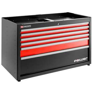 Gabinete de Doble Base Facom con 6 Cajones y 1 Cajón para Fuente de Alimentación, Rojo - Gabinetes para Herramientas - Product Image 1