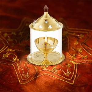 โคมไฟ jyot แบบดั้งเดิมสำหรับ pooja ปรับได้บูชากับ Bati akhand jyot โคมไฟทองเหลืองสำหรับสวดมนต์ - Product Image 4