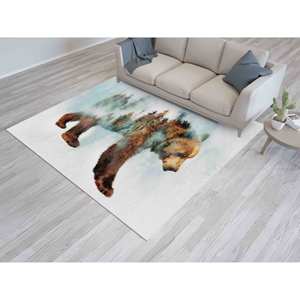 Tapis imprimé ours - Salle à manger, Chambre à coucher, Décoratif, Tapis en velours - Product Image 2
