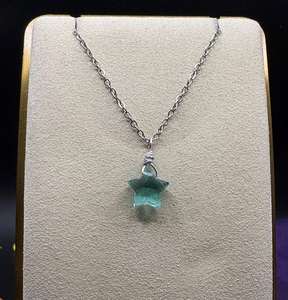 Elegante collar con colgante de estrella de Aguamarina hecho a mano, joyería de piedras preciosas facetadas, regalo minimalista para mujer - Product Image 1