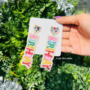 Pendientes de tuerca hechos a mano personalizados con cuentas de cristal diseño único en forma de letra perla piedra principal regalos de cumpleaños de moda para niñas - Product Image 6