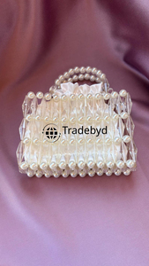 Elegante Bolso de Mano Impermeable con Perlas, Correa y Cadenas, Adornado con Cuentas, para Mujer, Regalo de Lujo para Cumpleaños, Bodas y Fiestas, por Tradebyd - Product Image 4