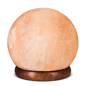 Lámpara de esfera de sal del Himalaya tallada a mano Soporte de madera Estilo de amor único Técnica de curación natural para el ambiente del hogar Artesanías naturales - Product Image 2
