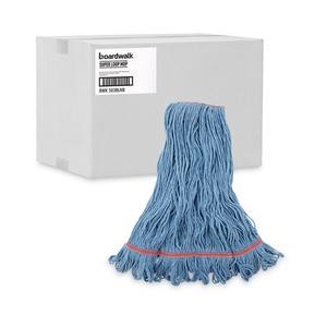 Cabezal de Mopa Húmeda Grande Azul Super Loop de 1 Pulgada Boardwalk (12/Caja) de Fibra de Algodón Sintético con Mango de Limpieza para Uso en Suelos - Product Image 3