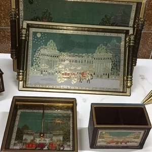 Plateau en cuir Porte-couverts avec boîte à mouchoirs pour décoration de table Plateau de rangement disponible à bas prix - Product Image 2