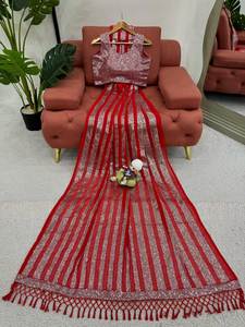 Venta al por mayor Faux Georgette Saree con hilo de lentejuelas de trabajo | Tela orgánica de calidad superior Sensación a granel Precio barato Blusa incluida - Product Image 5