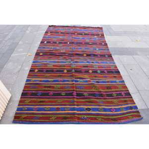 Tapis Vintage Turc Rouge Laine Seagrass 5 X 9.4ft Chef-d 'œuvre Ethnique Grande Zone Patchwork Latex Rectangle Couloir 10mm Tapis De Chambre - Product Image 1