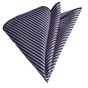 Grey and <b>White</b> Striped Classic Cotton Neckerchief - Product Image 1