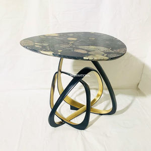Table d'appoint en métal noir de luxe avec un design de base artistique, décoration d'intérieur moderne, meuble d'appoint pour salon, nouvelle sortie - Product Image 5