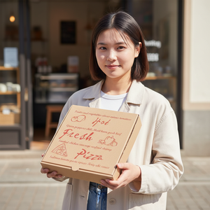 Caja de Pizza Ecológica de Kraft, Biodegradable y Reciclable, Apta para Microondas, Envase de Grado Alimenticio para Operaciones Sostenibles de Pizzerías - Product Image 5
