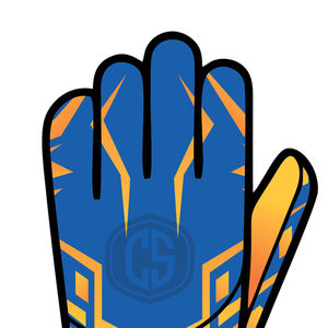 Blue and Orange Negative Cut Goalkeeper <b>Gloves</b> with 3D <b>Silicone</b> Injected Punch Zone Design and High-Grip Latex Palm - Product Image 3
