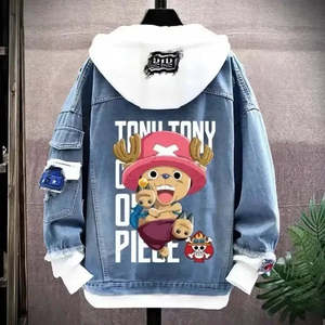 Sweat à capuche One Piece Anime, coupe ample, tissu denim - Product Image 6