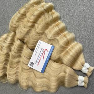 Meilleure vente Thanh 100% vierges vietnamiennes Remy Extensions de cheveux humains Blonde droite en vrac 14-16 pouces 100g Ready Ship HD - Product Image 2