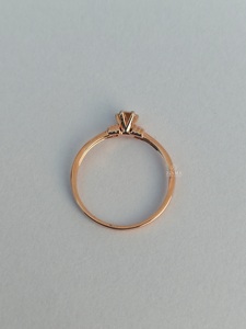 Anillo de Oro Sólido de 9K/14K/18K con Diamante Natural |   Joyería Fina de Lujo |   Anillo de Compromiso Minimalista con Diamante Real Certificado - Product Image 3