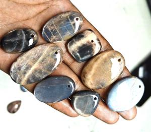 High Quality Black <b>Moonstone</b> Cabochon Hand-Polished Loose Gemstone for Jewelry Making Natural Stone Wholesale Lot Free Drill - Product Image 3