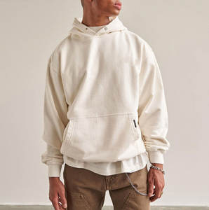 เสื้อมีฮู้ดผ้าเกล็ดปลาแบบมีกระดุมสีฟ้าเสื้อฮู้ดโอเวอร์ไซส์ทำจากผ้าฝ้าย100% เสื้อฮู้ดแบบสตรีทแวร์พิมพ์แบบกำหนดเอง - Product Image 2