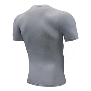 Rashguard de compression à manches courtes et à séchage rapide pour hommes Respirant Gym Workout Sports 100% Polyester Eco-Friendly Anti-Bacterial - Product Image 2