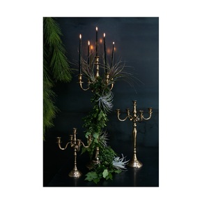 Bougeoirs 5 bras centres de mariage candélabres de haute qualité grand doré décoration de la maison candélabres faits à la main pour mariage - Product Image 4