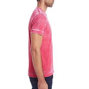 T-shirts pour hommes grande taille vintage en coton/bambou respirant, lavage à l'acide, logo brodé, imprimé, style urbain, fabrication sur mesure - Product Image 3