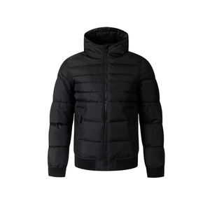 Custom Men Plus Size Winter <b>Slim</b> <b>Fit</b> Quilted Panel Bomber <b>Jacket</b> with Cow Skin Detail Soft Cotton Sleeves Center Logo Zipper - Product Image 4
