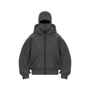 Tendance Hommes OEM Design Solide Poids Lourd Hiver Dernier Design Complet Personnalisé Doux Respirant Qualité Premium Sweats À Capuche - Product Image 3
