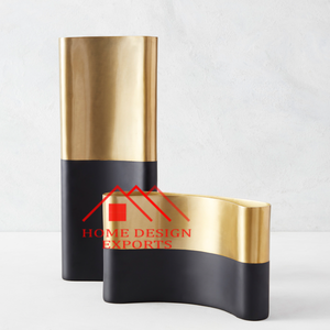 แจกันโลหะตกแต่งบ้านสีทองสำหรับวางบนโต๊ะ จัดดอกไม้ แจกันและกระถางโลหะ - Product Image 6