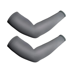 Manguito de brazo personalizado, estampado, adelgazante, de tela de seda helada UPF 50+, de secado rápido, transpirable, para deportes, ciclismo, pesca y protección solar, de color liso. - Product Image 1