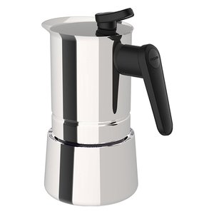Cafetière Moka Pot 10 tasses en acier inoxydable avec chauffage par induction, finition chrome poli (02CF039) - Product Image 6