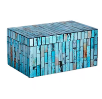 Boîte à bijoux multifonctionnelle empilable à trois couches, rectangulaire 4x4 pouces, élégante, en nacre brillante, style nordique moderne, pour rangement de bijoux et objets fins