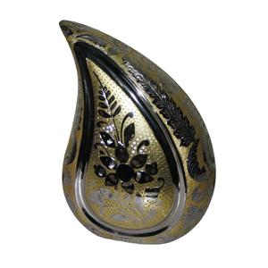 Urnas de cremación para adultos de latón de alta calidad con diseño de flores, urnas funerarias de Metal acabadas en Color dorado y Rosa Blanco para cenizas humanas - Product Image 5