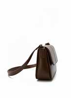 Sac bandoulière zippé en cuir véritable marron pour femme, style minimaliste avec rabat, sac à bandoulière vintage tendance, couleur bonbon, style anglais, à sangle unique