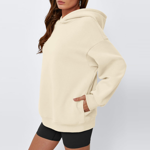 Haute qualité sur mesure plaine polaire surdimensionné pull à capuche femmes respirant surdimensionné Streetwear pull à capuche - Product Image 4