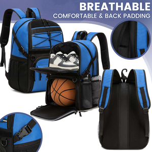 Lightweight Wholesale <b>Basketball</b> Bag | Multi-Functional Athletic Backpack with <b>Shoe</b> Pouch and Accessory Storage - Product Image 2