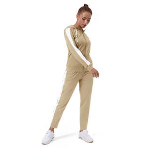 Chándal informal personalizado de alta calidad para mujer, venta al por mayor, chándal con cremallera, conjunto de pantalones con capucha y logotipo, pantalones con capucha sólidos para mujer - Product Image 2