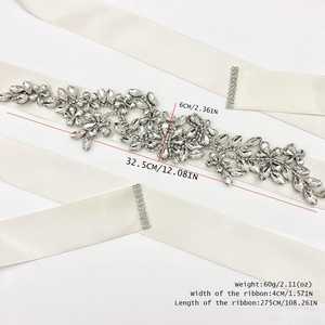 Cinturón de Novia Bridella BS283 con Pedrería Roja, Ajustable - Product Image 6