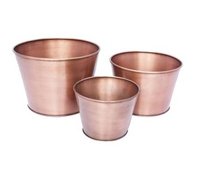 Maceta de Metal martillado de cobre con acabado antiguo, fabricante de artesanías, macetas decorativas para detalles de jardín de casa al aire libre - Product Image 6