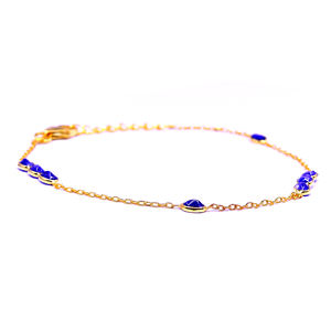 สร้อยข้อเท้าแบบปรับได้สำหรับสตรีอัญมณี Tanzanite ใส่ในงานแต่งงาน925เงินสเตอร์ลิงต่ำ - Product Image 2