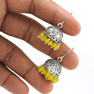 925สไตล์วินเทจเงินสเตอร์ลิงเครื่องประดับสำหรับผู้หญิงพลอยสีเหลืองธรรมชาติพู่ห้อยอัญมณีของผู้หญิง - Product Image 4