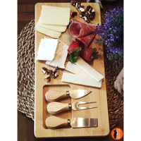 Planche à fromage en bambou ERKUGO de qualité supérieure à 3 lames - Épaisse 36x18cm 100% écologique et compatible lave-vaisselle Modèle EKG96 Turkiye