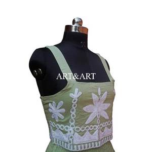 ชุดเซ็ตเสื้อและกระโปรงทรงเอ สไตล์ทูนิค คอเหลี่ยม ความยาวระดับชา  งานแฮนด์เมด สำหรับผู้หญิง  ผ้าฝ้าย ระบายอากาศได้ดี สวมใส่สบาย - Product Image 5