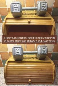 Boîte à Pain Rolltop Original Bac de Rangement en Bambou Design Rétro Simple Couche Bac de Stockage des Aliments de Grande Capacité en Bambou (Naturel) - Product Image 3