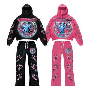 Survêtement lavé à l'acide en deux pièces Ensemble de sweat brodé personnalisé OEM pour streetwear urbain ou vêtements de détente - Product Image 1