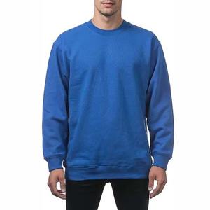 Commande en gros sweat-shirt à col rond bleu uni lourd 360gsm pull en éponge française pull d'hiver imprimé logo personnalisé - Product Image 3